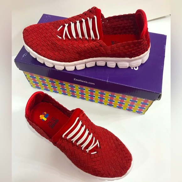 NIB $89 ZEE ALEXIS DANIELLE Memory Foam Woven CASHMERE Sneakers 6-6.5 HANDS FREE - Picture 7 of 16